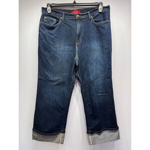 Zena Dark Blue Cropped Ankle Jeans